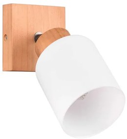 Φωτιστικό Σποτ Οροφής-Τοίχου Μονόφωτο 21x10x10cm 1xE14 Ξύλο Φυσικό-Γυαλί Λευκό Trio Lighting RL ASSAM R81111030