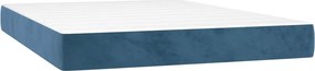 vidaXL Κρεβάτι Boxspring με Στρώμα Σκούρο Μπλε 140x200 εκ. Βελούδινο