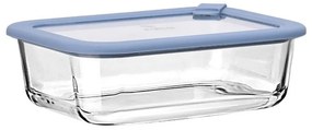Φαγητοδοχείο Γυάλινο ColorSeal 01-26530 1050ml 21,6x16,5x7,4cm Blue-Clear Estia Γυαλί,Σιλικόνη