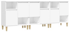 vidaXL Ντουλάπια 3 τεμ. Λευκό 60x35x70 εκ. Επεξεργασμένο Ξύλο