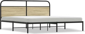 vidaXL Σκελετός Κρεβ. Χωρίς Στρώμα Sonoma Δρυς 183x213 εκ. Μεταλλικό