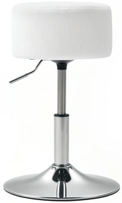 HOMCOM Σκαμπό μπαρ, Επενδυμένο σκαμπό μπαρ με μεταλλικό σκελετό, κοτλέ όψη, Ρυθμιζόμενο ύψος 360° περιστρεφόμενο Λευκό