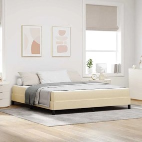 vidaXL Κρεβάτι με ελατήρια Κρεμ 180 x 200 cm ύφασμα