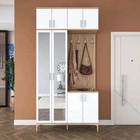 Έπιπλο Εισόδου Καρυδί / Λευκό CRUTRU 120x37.5x240