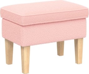 vidaXL Πολυθρόνα Ποδιών Ροζ 55 x 35 x 41 εκ Μπουκλέ