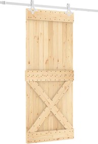 vidaXL Συρόμενη Πόρτα Φυσικό και Λευκό 85 x 210 cm