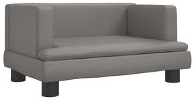 vidaXL Καναπές Παιδικός Γκρι 60 x 40 x 30 εκ. από Συνθετικό Δέρμα