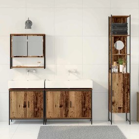 vidaXL Σετ Επίπλων Μπάνιου με αποθήκευση 4 pcs Καφέ 33 x 33 x 185.5 εκ