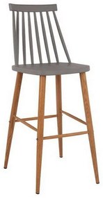 Σκαμπό Μπαρ Vanessa HM8459.10 Γκρι 43x49x107cm Σετ 2τμχ Metal, Polypropylene