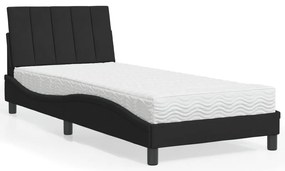 vidaXL Κρεβάτι με Στρώμα Μαύρο 90x190 εκ. Βελούδινο