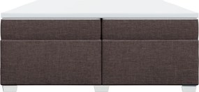 vidaXL Κρεβάτι Boxspring με Στρώμα Σκούρο Καφέ 200x200 εκ. Υφασμάτινο