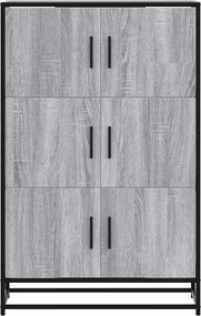 vidaXL Highboard Grey Sonoma Κατασκευασμένο ξύλο και μέταλλο
