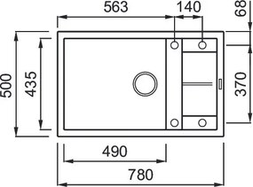 Elleci Unico 310 - Νεροχύτης Κουζίνας Γρανίτη 78x50 - Nero