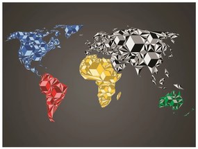 Φωτοταπετσαρία - Map of the World - colorful solids 250x193