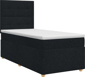 vidaXL Κρεβάτι box spring με στρώμα Μαύρο 80 x 200 cm Ύφασμα