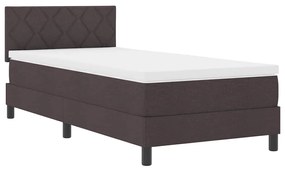 vidaXL Κρεβάτι box spring με στρώμα Σκούρο Καφέ 100 x 200 cm ύφασμα