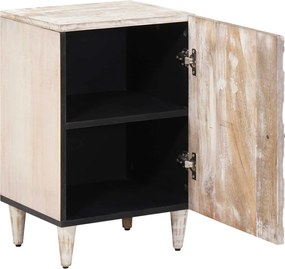 vidaXL Ντουλάπι Μπάνιου Λευκό 38 x 33,5 x 58 εκ. Στερεό ξύλο μάνγκο