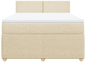 vidaXL Κρεβάτι Boxspring με Στρώμα Κρεμ 140x200 εκ. Υφασμάτινο