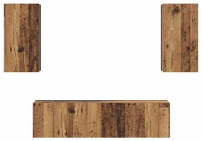 vidaXL Σετ επίπλου τηλεόρασης 4 pcs Παλαιό ξύλο 60 x 30 x 30 cm