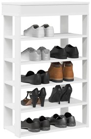 Παπουτσοθήκη Λευκή 60x30x98 εκ. από Επεξεργασμένο Ξύλο