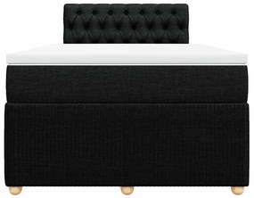 vidaXL Κρεβάτι Boxspring με Στρώμα Μαύρο 120x200 εκ. Υφασμάτινο