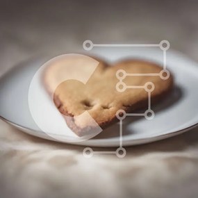 Σετ των 2 Intra Συλλεκτικό Ξύλινο Παζλ Plywood 4mm - Μπισκότο σε σχήμα καρδιάς σε ένα πιάτο Σε Ξύλινο Κουτί - Διαστάσεις: 10x10 cm – 25 κομμάτια