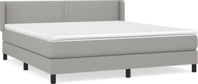 vidaXL Κρεβάτι Boxspring με Στρώμα Ανοιχτό Γκρι 180x200 εκ. Υφασμάτινο