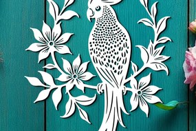 Σετ των 2 Intra απο ξύλο plywood 3mm-4mm πάχος – Paper Cut Parrot Bird Δίασταση 20x20 cm INTRAFABR-120072489