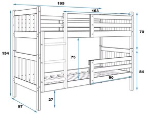 Κουκέτα  Casper από μασίφ ξύλο Natural  90×190cm (Δώρο τα Στρώματα)