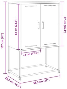 Έπιπλο Τηλεόρασης Λευκό 68x39x60,5 εκ. από Χάλυβα - Λευκό
