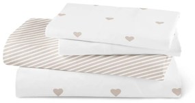 Σεντόνι Μονό Mix&amp;Match Hearts Μπεζ 160x240 - Borea Home