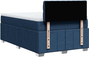 vidaXL Κρεβάτι Boxspring με Στρώμα Μπλε 120x200 εκ. Υφασμάτινο