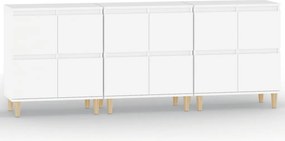 vidaXL Ντουλάπια 3 τεμ. Λευκό 60x35x70 εκ. Επεξεργασμένο Ξύλο