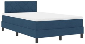 vidaXL Κρεβάτι με ελατήρια με στρώμα Μπλε 120 x 200 cm ύφασμα