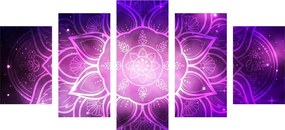 Εικόνα 5 τμημάτων Mandala με φόντο γαλαξία - 100x50