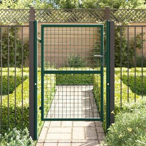 vidaXL Πόρτα Περίφραξης Πράσινη 100x125 εκ. από Ατσάλι