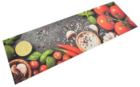 vidaXL Χαλί Κουζίνας Πλενόμενο Σχέδιο Λαχανικά 60 x 180 εκ. Βελούδινο