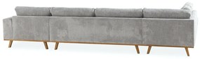Γωνιακός Καναπές Seattle K101, Γκρι, 351x202x85cm