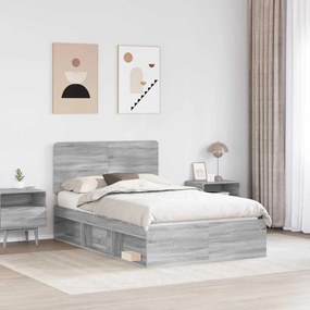 vidaXL Σκελετός Κρεβατιού Γκρι Sonoma 120 x 190 cm