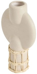 Βάζο Cylinder 371CTF1103 17x8x28cm Cream Aberto Design Rattan,Κεραμικό