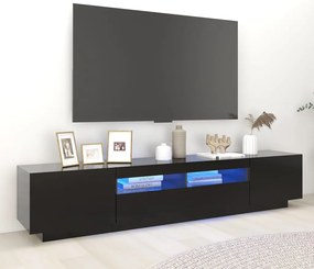 vidaXL Έπιπλο Τηλεόρασης με LED Μαύρο 200 x 35 x 40 εκ.