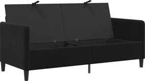 vidaXL Καναπές με Αποθήκευση Μαύρο 172 x 78 x 87 εκ Πολυεστέρας