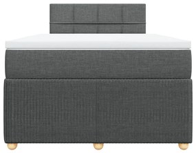 vidaXL Κρεβάτι Boxspring με Στρώμα Σκούρο Γκρι 120x200 εκ. Υφασμάτινο