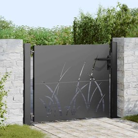 vidaXL Πύλη Κήπου Μαύρο 105 x 100 εκ Ατσάλι με Επικάλυψη Πούδρας