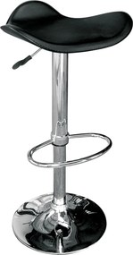 SADDLE Σκαμπό BAR, Βάση Χρώμιο, Pvc Μαύρο, Ρύθμιση Ύψους, Περιστρεφόμενο   2τμχ