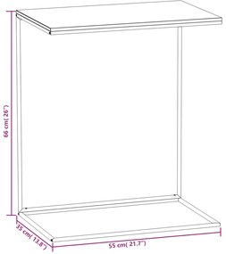 vidaXL Τραπέζι Βοηθητικό Λευκό 55 x 35 x 66 εκ. από Επεξεργασμένο Ξύλο