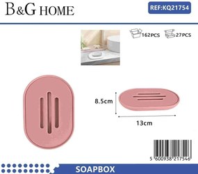 Σαπουνοθήκες μπάνιου πλαστικές - Σετ 5pcs - Pink - 21754