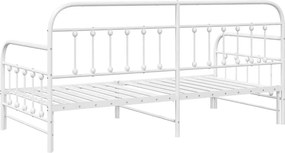 vidaXL Σκελετός κρεβατιού ημέρας Λευκό 90 x 200 cm