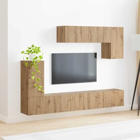 vidaXL Σετ επίπλου τηλεόρασης 4 τμχ. Artisan Oak Επεξεργασμένο Ξύλο