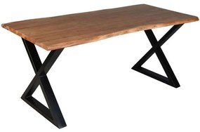 Τραπέζι Mingle 02-0642 180x80x76cm Walnut-Black Μέταλλο,Ξύλο